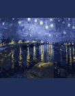 DIY obraz olejny numerów na płótnie z ramą kolorowanie według numerów zdjęcia rysunek Home Decor gwiaździsta noc przez Van gogha