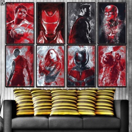 Plakat Avengers końcówki Movie Hulk kapitan plakaty i reprodukcje na płótnie malarstwo ścienne obraz do salonu wystrój domu