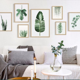 Nowy zielony liści roślin płótno ścienne malarstwo drukuje obrazy na ścianę bez ramki do salonu nowoczesne dekoracje do domu #25