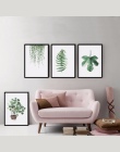Nowy zielony liści roślin płótno ścienne malarstwo drukuje obrazy na ścianę bez ramki do salonu nowoczesne dekoracje do domu #25