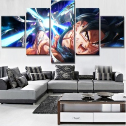 Wydruki na płótnie plakat 5 sztuk Cartoon Dragon Ball Z obrazy Goku jazdy Shenron zdjęcia Home Decoration modułowe Wall Art