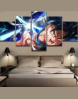 Wydruki na płótnie plakat 5 sztuk Cartoon Dragon Ball Z obrazy Goku jazdy Shenron zdjęcia Home Decoration modułowe Wall Art