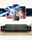 Wydruki na płótnie plakat 5 sztuk Cartoon Dragon Ball Z obrazy Goku jazdy Shenron zdjęcia Home Decoration modułowe Wall Art