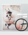 Nowoczesne dziewczyny królik kreskówka anioł obraz na płótnie w sprayu kolor plakat artystyczny dla dzieci przedszkole dla dziec