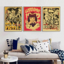 Quentin Tarantino bezpośrednie Uma Thurman film Pulp Fiction w stylu Vintage papier plakat na ścianę obraz dekoracyjny do domu 4
