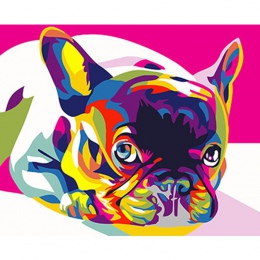 Kolorowe pies oprawione obrazy obraz DIY według numerów DIY obraz olejny na dekoracja na płótnie Wall Art GX26200 40X50 CM