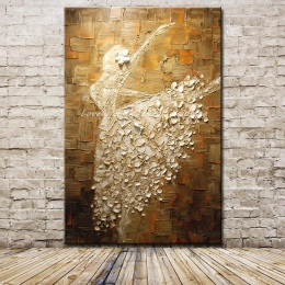 Balet tancerz obraz ręcznie malowane nowoczesne abstrakcyjna Palette Knife obraz olejny na płótnie ściany sztuki do dekoracji do