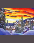 CHUNXIA oprawione obraz DIY według numerów krajobraz śniegu akrylowe malarstwo nowoczesne obraz ozdobny do salonu 40x50 cm