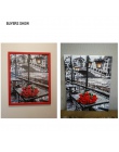 CHENISTORY 40x50 cm róża obraz DIY według numerów zestawy akrylowe obraz ręcznie malowane obraz olejny na płótnie na ścianie obr