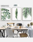 Liście akwarela obraz ścienny na płótnie zielony styl roślin Nordic plakaty i reprodukcje dekoracyjne obraz Modern Home Decorati