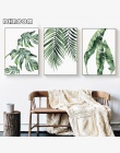 Liście akwarela obraz ścienny na płótnie zielony styl roślin Nordic plakaty i reprodukcje dekoracyjne obraz Modern Home Decorati