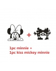 2 sztuk/zestaw Mickey Minnie naklejki ścienne winylowe słodkie światło przełącznik naklejki dla dzieci pokój dekoracyjne Mickey 