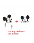 2 sztuk/zestaw Mickey Minnie naklejki ścienne winylowe słodkie światło przełącznik naklejki dla dzieci pokój dekoracyjne Mickey 