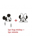 2 sztuk/zestaw Mickey Minnie naklejki ścienne winylowe słodkie światło przełącznik naklejki dla dzieci pokój dekoracyjne Mickey 