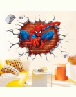 % 45*50 cm hot 3d otwór słynnej kreskówki film spiderman naklejki ścienne dla dzieci pokoje chłopców prezenty poprzez naklejki ś