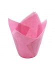 IVYSHION 50 sztuk kwiat tulipana czekolady Cupcake Wrapper do pieczenia Muffin papier Liner Mold jednorazowe papierowe ciasto ma