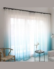 Nowoczesny kolor gradientu okno tulle zasłony do salonu sypialnia organza woal zasłony hotelu dekoracji niebieski Sheer zasłony