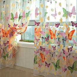 Motyl okienne zasłony do salonu sypialnia haftowane woal zasłony motyl zasłony kuchenne Tulle zabiegi okna