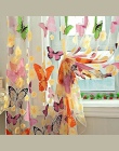 Motyl okienne zasłony do salonu sypialnia haftowane woal zasłony motyl zasłony kuchenne Tulle zabiegi okna