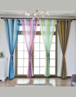 Kolorowe Rainbow piękne okno zasłony do salonu 3D zielony niebieski Tulle zabiegi okna elegancki Cortinas sypialnia Draps