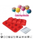 8 jednostek 12 jednostek otwory silikonowy okrągła kula ciasto formy na lizaki 1 zestaw (2 formy góra i dół) DIY lollipop taca f