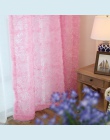 Proste nowoczesne trójwymiarowe Rose haftowane zasłony przędzy netto małe świeże jednolity biały różowy ślub sypialnia gaza WP14