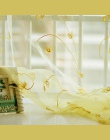 Złote zasłony Floral Sheer woal europejska okno nowoczesny salon sypialnia zasłony Tulle fioletowy Cortinas Rideaux T & 256 #20