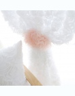 Duszpasterska koreański kreatywny biały koronki 3D Rose zasłony różowy woal na zamówienie zasłony na okna dla małżeństwo salon s