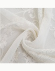 Luksusowe europa biały pościel bawełniana tkanina na zasłony tiulu dla sypialni haftowane prześwitujące firanki dla pokoju gości