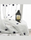 Szary/niebieski gwiazdy haftowane woal zasłony do salonu sypialnia Sheer zasłony Tulle okno materiał na zasłony zasłony
