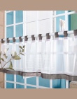 Ekspres do kawy Roman zasłona tiulowa okna Valance połowa-tkaniny na zasłony haft dostosuj panelu zasłona kartę taśma do szafki 