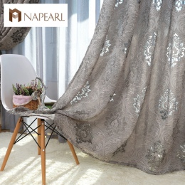 NAPEARL europejski styl projekt żakardowe tkanina na zasłony do okna balkon salon w stylu europejskim zasłony szary