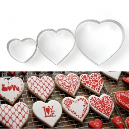 3 sztuk/zestaw kształt serca Cookie Cutter ciasto dekorowanie narzędzia kremówka Sugarcraft cukierki Cupcake herbatniki formy DI