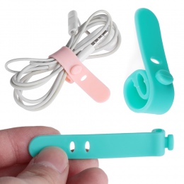 4 sztuk/partia silikonowy organizator Winder pasy słuchawki miękkiej taśmy przewód USB kabel krawat naczynie zorganizować uchwyt