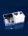 Przezroczysty przezroczysty akrylowy organizer wacik box makijaż klocki pudełko do przechowywania organizer na biurko biżuteria 