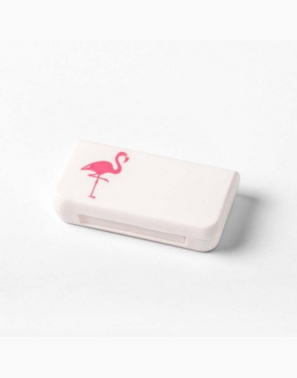 Pigułki zestaw medyczny Tablet Flamingo kaktus liść Pillbox dozujące dozownik mały zestaw organizator Case z 3 kraty dachowe do 