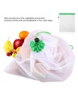 12 sztuk wielokrotnego użytku siatki torby z siatki zmywalne torby na zakupy spożywcze przechowywanie owoców warzywa zabawki org