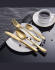 Złoty zestaw stołowy sztućce ze stali nierdzewnej zestaw 4 złoty nóż sztućce sztućce złoto srebro nóż obiad pakiet europejski st
