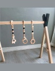 Nordic styl siłownia dla dzieci grać przedszkole do ściskania Ring-pull zabawki drewniane ramki pokój dziecięcy maluch wieszak n