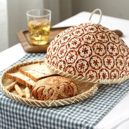 Eleganckie wiklinowe dodatki do kuchni modny bambusowy kosz na owoce na chleb dekoracyjny ozdobny modny