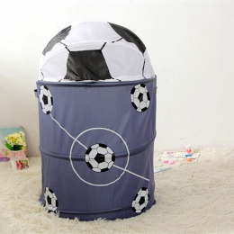 Kolorowy materiałowy składany kosz do przechowywania zabawek organizer do pokoju dziecięcego footbolowy wzór