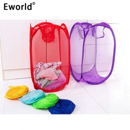 Eworld składany siatkowy materiałowy kosz na pranie do przechowywania zabawek organizator koszyk na pranie brudne ubrania rozmai