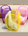 Eworld składany siatkowy materiałowy kosz na pranie do przechowywania zabawek organizator koszyk na pranie brudne ubrania rozmai
