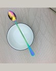 Sok do mieszania kawy zestaw sztućców kolorowe Rainbow łyżeczka obiadowy lody długa rączka Scoop zestaw stołowy narzędzia kuchen