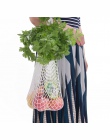 Nowy 1 sztuka wielokrotnego użytku torba na zakupy torba na zakupy owoce warzywa Tote Mesh netto tkane bawełniane torba duża poj