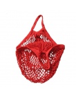 Nowy 1 sztuka wielokrotnego użytku torba na zakupy torba na zakupy owoce warzywa Tote Mesh netto tkane bawełniane torba duża poj