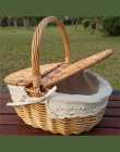 S/L rozmiar koszyk piknikowy Hand Made wiklina torby Camping PicnicBasket na zakupy jedzenie na piknik kosz tkane kosz do przech
