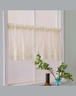 Koronki zasłony kuchenne gofrowany tkany teksturowane Valance do łazienki wodoodporna okno obejmujące tenda #30