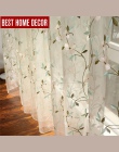 Dyrektyw ”naturowych” haftowane kwiatowy zasłona tiulowa do okna zasłony do salonu sypialni duszpasterska tiul materiał na zasło