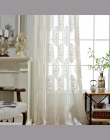 Europejski klasyczny uciekają ekrany beżowy biały pół cieniowania Tulle zabiegi okna Sheer panele zasłony do salonu wp011-40